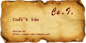 Csók Ida névjegykártya